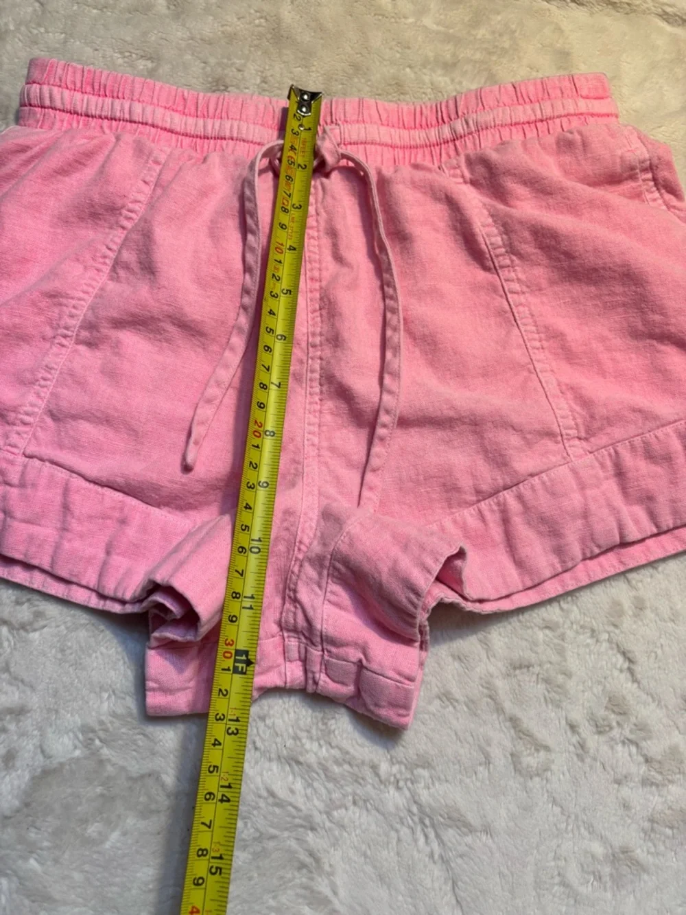 Universal Thread Shorts XS Pink Linen Rayon Elastic Waist Drawstring Casual